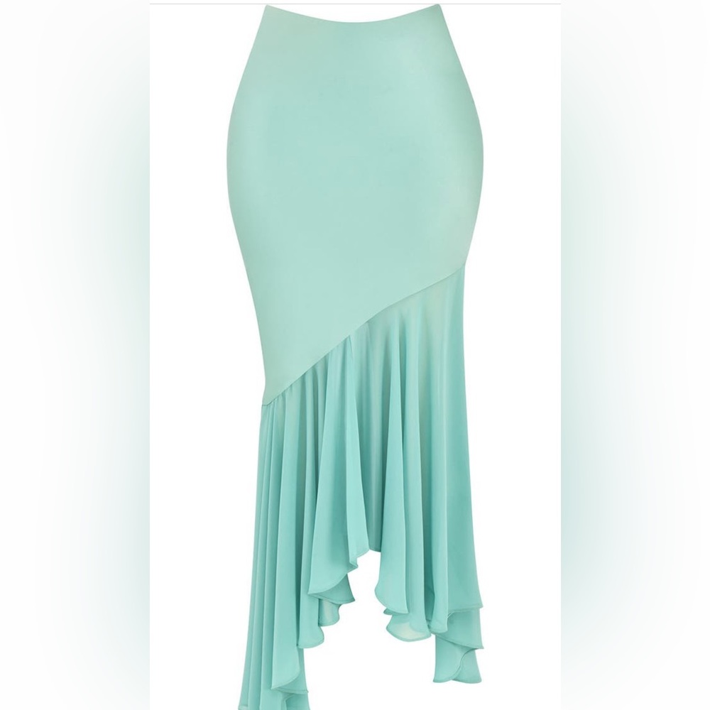 House of CB Asymmetrical Aqua Skirt - Picture 4 of 5